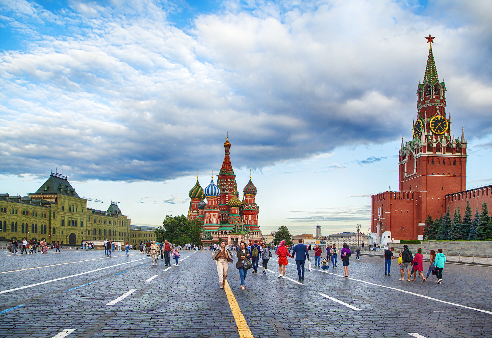 MOSCOW – JULY 23, 2021: Red square, view of St. Basil’s Cathedral.